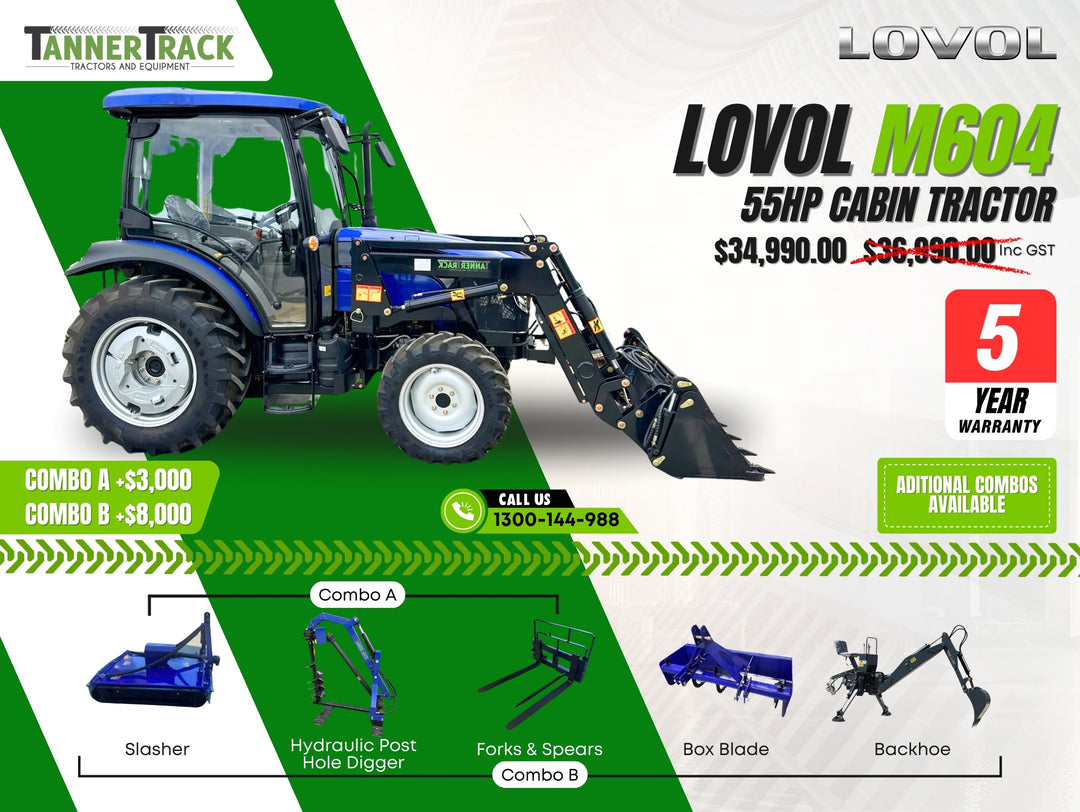 LOVOL M604 TB-2, 60hp Cabin Tractor with Front End Loader