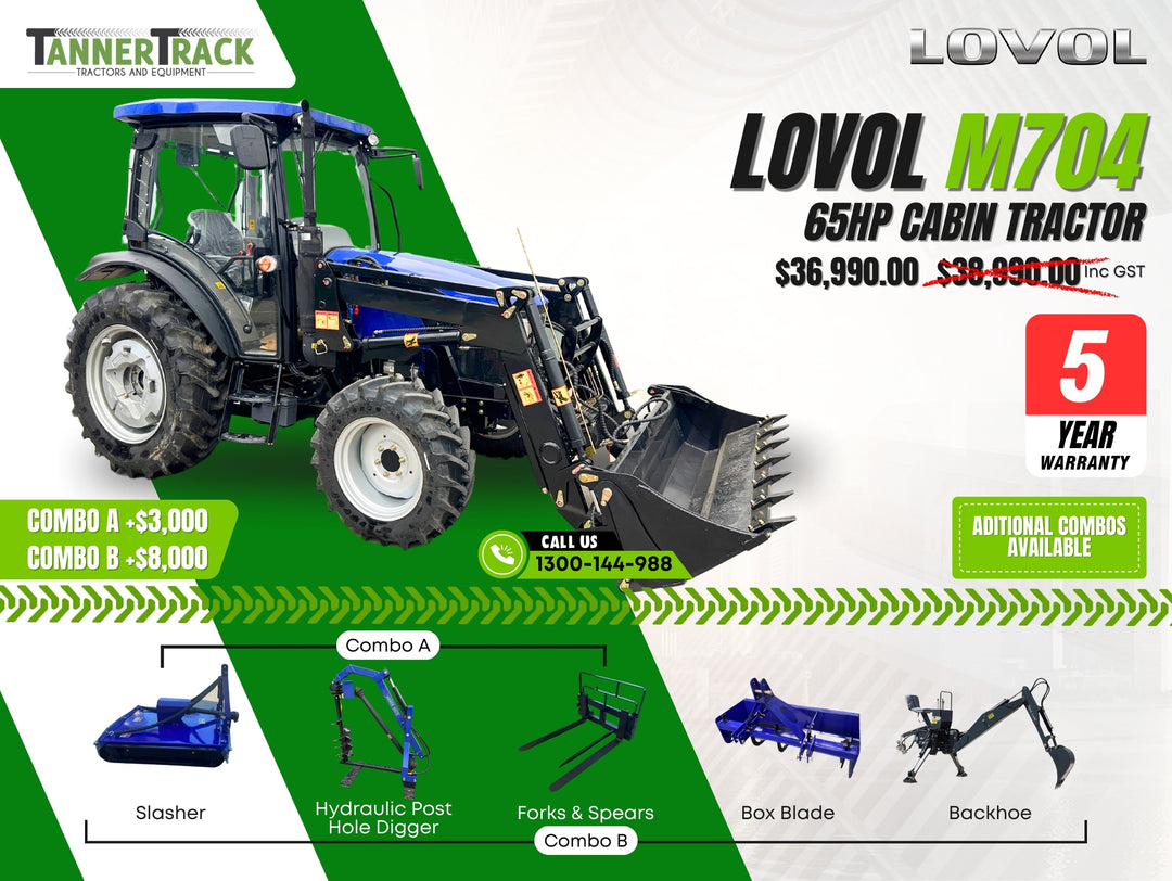 LOVOL M704 TB-3, 65hp Cabin Tractor with Front End Loader